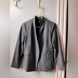 Ann Taylor Grey Bi-Stretch Suit with Cut-Away Blazer